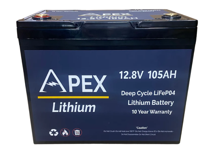 Apex Lithium Batteries 12V 105AH Group 24