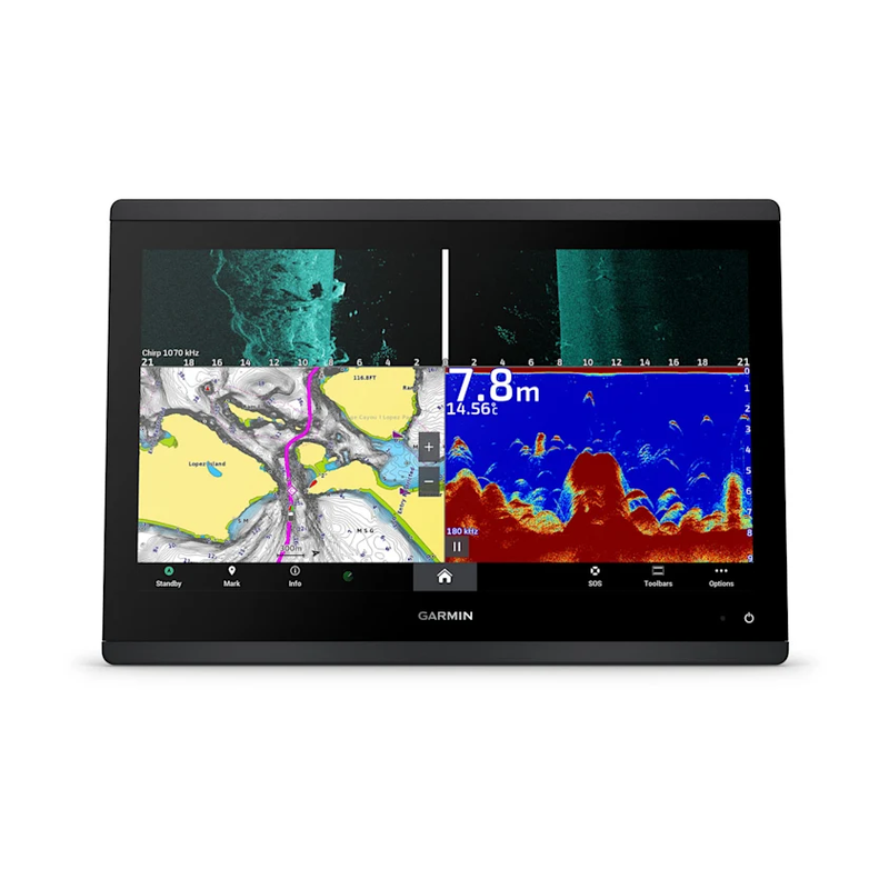 Garmin 16" GPSMAP 1623xsv SideVü, ClearVü and Traditional CHIRP Sonar with Worldwide Basemap