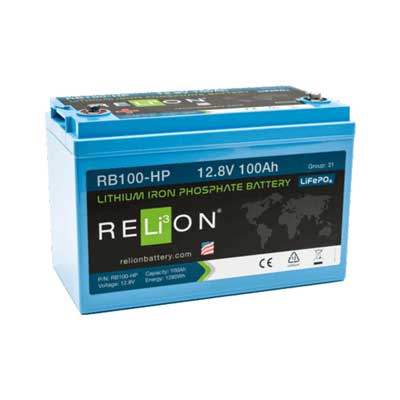 RELiON® RB100-HP - HP-Series 12V 100Ah Lithium Battery for Starting & Cycling