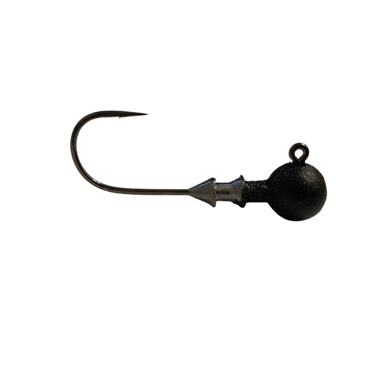 Great Lakes Finesse Stealth Ball Head Jig, Matte Black 1/0 / 1/16oz.