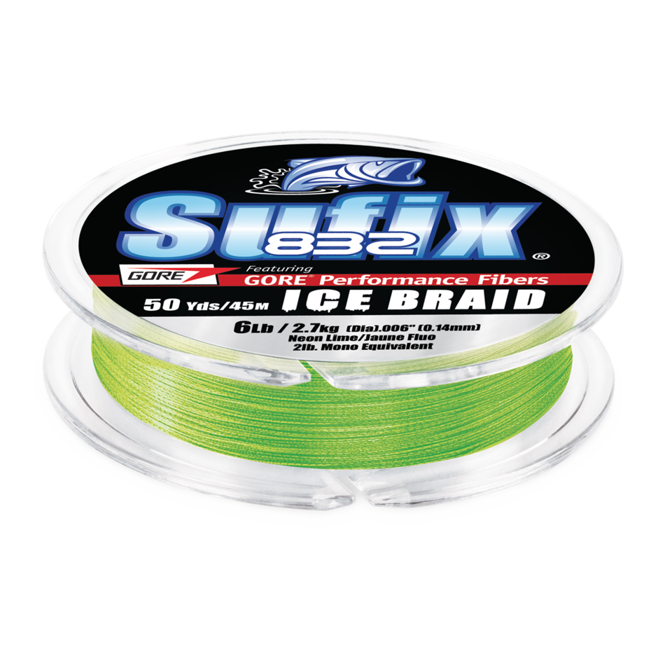 Suffix 832 Ice Braid Fishing Line 10lb Ice Camo (50yds) - Rat River  Outdoors Inc.